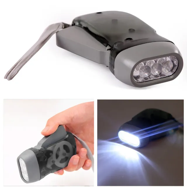 【照明用品】手動發電LED小手電筒(免充電 地震包 防災 隨身 緊急 應急照明 強光手電筒 露營 野外求生 迷你)