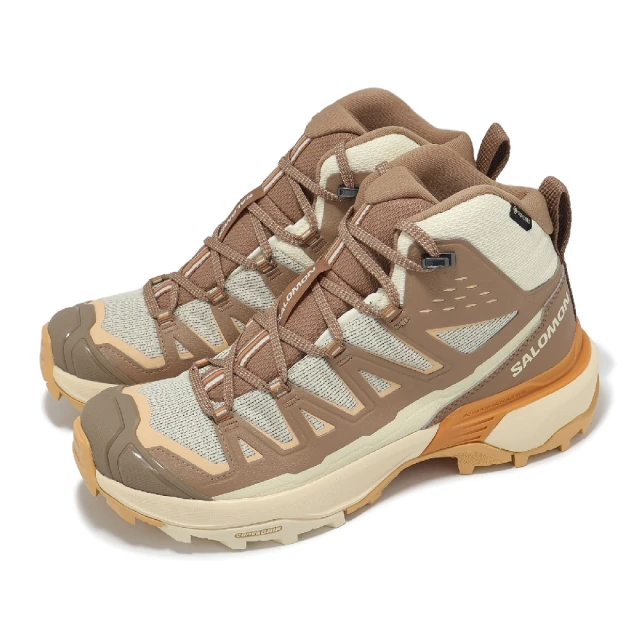 salomon 戶外鞋 X Ultra 360 Edge GTX Mid 女鞋 棕 米白 防水 中筒 登山鞋 薩洛蒙(L47462700)