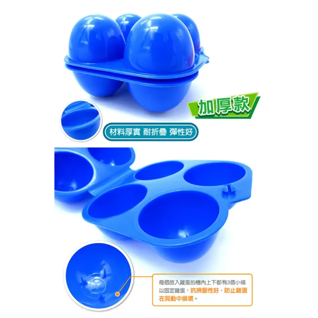 【露營必備】攜帶式4格雞蛋盒-加厚款(戶外 野餐 蛋托 蛋格 收納盒 防水防震 雞蛋防破)