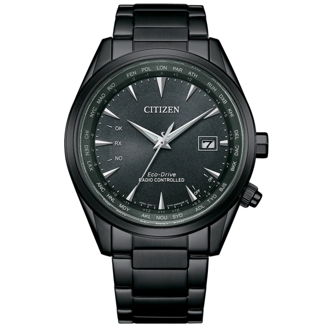 CITIZEN 星辰 GENTS系列 光動能電波對時腕錶/黑43mm(CB0275-83E)