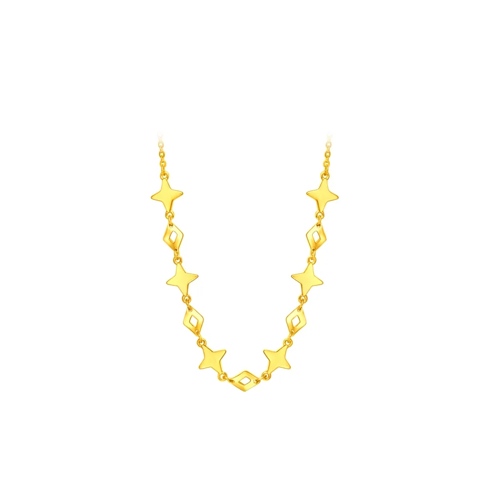 【周大福】閃耀星芒黃金項鍊_計價黃金(鍊長40cm)