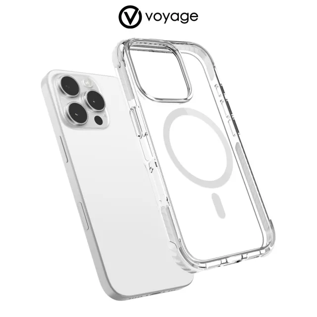 【VOYAGE】iPhone 16 Pro/16ProMax 超軍規防摔保護殼Pure Wave+ 透灰(2年尊榮級保固服務 支援Magsafe磁吸)