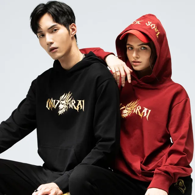 【BLUE WAY】男裝 女裝 網路獨家潮流側鬼LOGO連帽 長袖 帽T 上衣-鬼洗