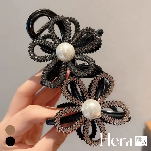 【HERA 赫拉】輕奢閃鑽鏤空花朵抓夾兩入組 H113101404(閃鑽 鏤空花朵 抓夾)