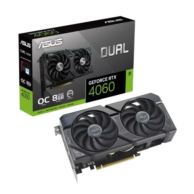 【ASUS 華碩】DUAL-RTX4060-O8G-EVO 顯示卡+保銳 幻彩晶蝶 黑 AQUAFUSION 240水冷(V+P 組合包)