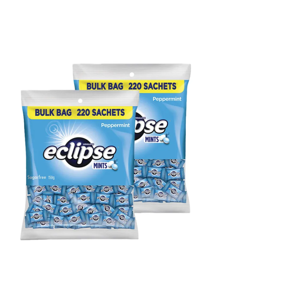 【Eclipse 易口舒】無糖薄荷錠 勁爽薄荷 樂享包150g* 二入組(提神/口氣清新)