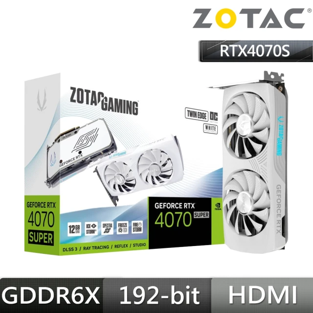 ZOTAC 索泰 RTX 4070 SUPER Twin Edge OC White Edition 顯示卡+全漢 VITA-850GMW 白 電供(V+P組合包)