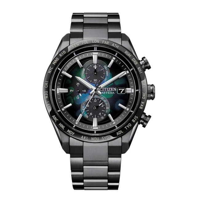 CITIZEN 星辰 官方授權C1 ATTESA 宇宙幻彩 光動能 電波錶 鈦金屬 男錶-42mm(AT8286-65E)