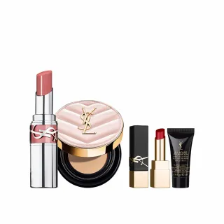 【YSL】官方直營 超模光感水潤彩妝組(粉氣墊+水唇膏新品)