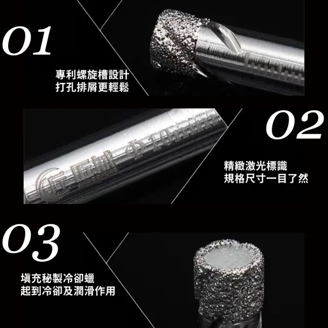 【鑽開打】鑽石管開孔鑽頭-2入-6mm(金剛石 修繕 磁磚 研磨鑽尾 萬用鑽 開洞器 五金工具 電動鑽孔 打孔器)