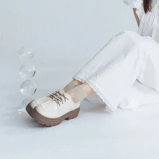 【I called Love】青春步履丨綁帶後踩輕量樂福鞋(日系 OL上班鞋 皮鞋 牛津鞋 鬆糕鞋)