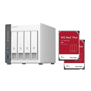 QNAP 威聯通 搭WD 4TB x2 ★ TS-433-4G 4Bay NAS 網路儲存伺服器