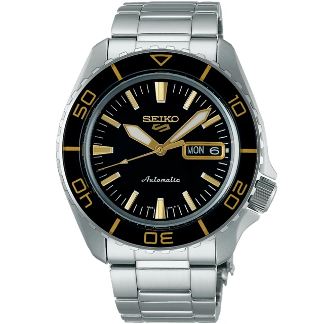 SEIKO 精工 5 Sports系列 潛水風格機械錶-42.5mm/黑 禮物 雙11(4R36-16D0D/SRPK99K1)