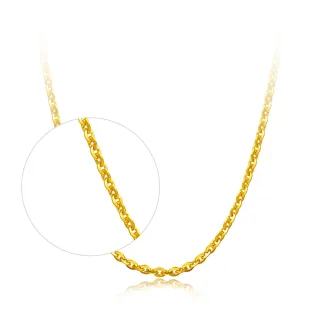 【周大福】經典百搭十字鍊素鍊黃金項鍊_計價黃金(鍊長45cm)