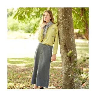 【en-suey 銀穗】撞色車線A字長裙-女