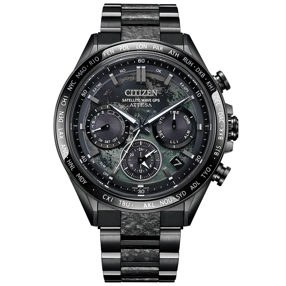 【CITIZEN 星辰】GENTS系列 韋禮安廣告款 HAKUTO-R 光動能GPS衛星對時錶/闇月款44.6mm(CC4065-61Y)