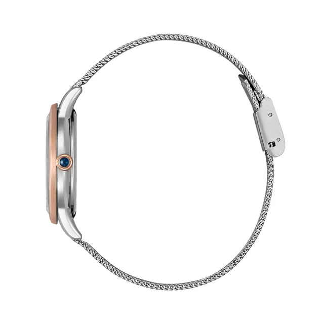 【CITIZEN 星辰】L系列 廣告款 粉紅半金光動能米蘭帶腕錶/32.5mm(EM1156-80X)