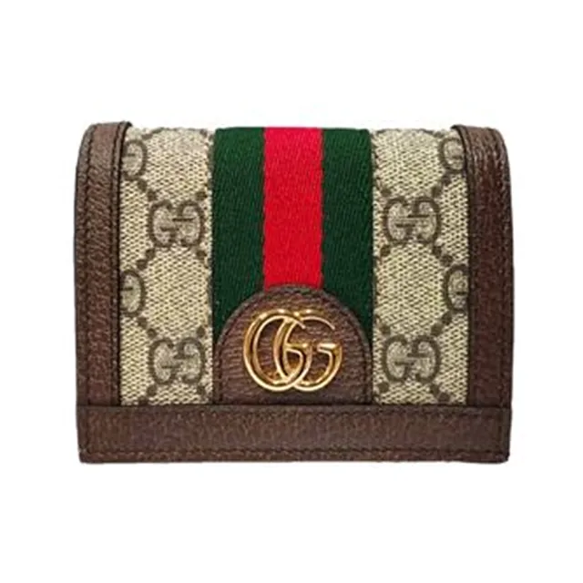 【GUCCI 古馳】1955/OPHIDIA經典老花對開短夾(多款多色選)