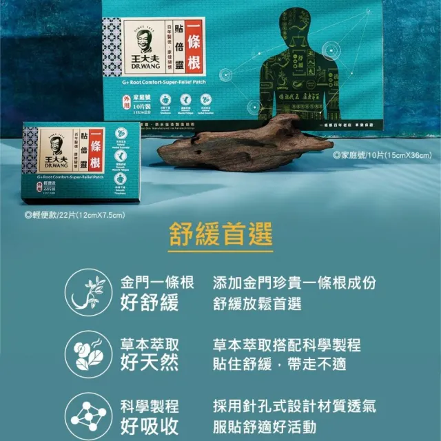 【王大夫一條根】一條根貼倍靈貼布22片(12x7.5cm)