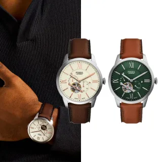【FOSSIL 官方旗艦館】Townsman系列 摩登都會機械手錶 真皮錶帶 44MM 雙12限定(多色可選)