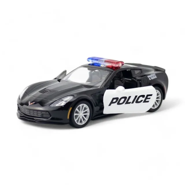 1:36模型車 警車模型 雪佛蘭 Chevrolet Corvette C7(警車 平民美式超跑 通用汽車)