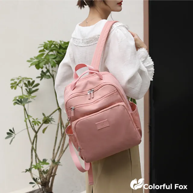 【Colorful Fox】女款外出休閒大容量防水包 雙肩包(共七色)