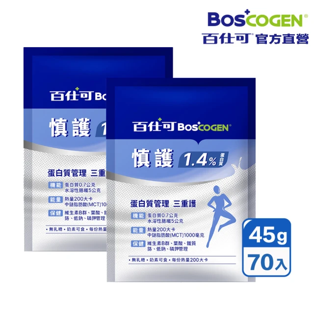 Boscogen 百仕可 慎護1.4% 低蛋白營養素45公克x70包(低蛋白飲食/ 最高膳食纖維)