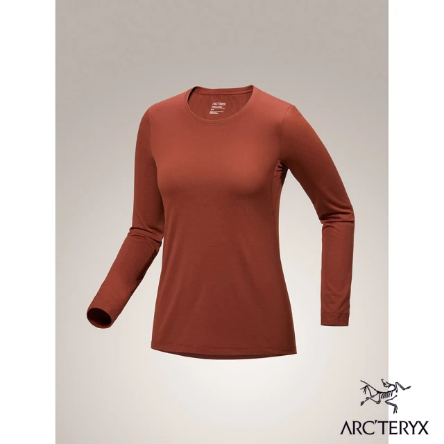 Arcteryx 始祖鳥 女 Taema 快乾長袖圓領衫(紅杉雜褐)