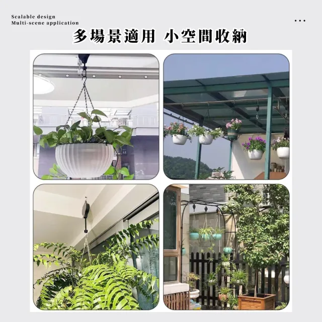 【很能掛】可伸縮便捷升降園藝吊籃掛勾-3入組(穩固 登山扣掛架 花架 花台 花盆 懸掛架 鳥籠 盆栽 造景)