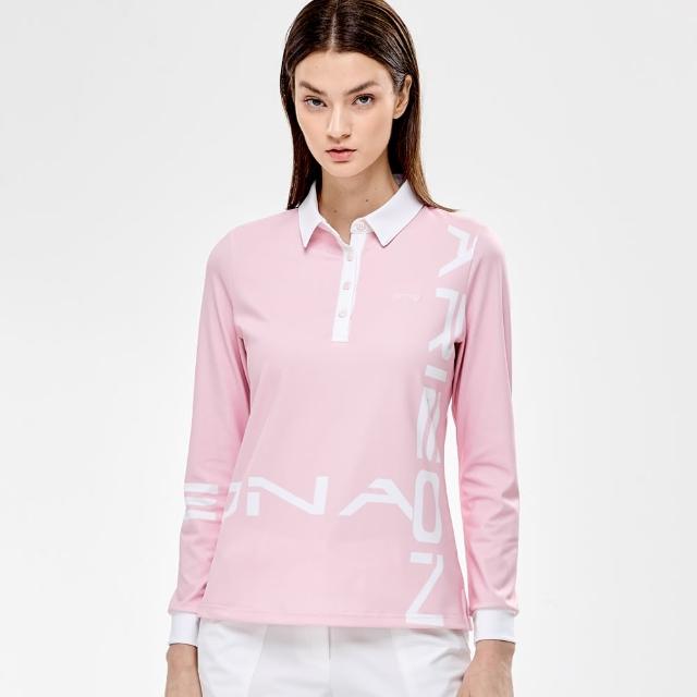 【PING】女款ARIZONA吸濕排汗高爾夫薄長袖POLO衫-粉色(GOLF/高爾夫球衫/RA24202-15)