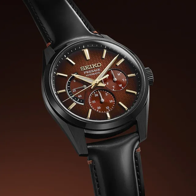 【SEIKO 精工】Presage 調酒師 歌舞伎限量款 馬臀皮機械錶-40.2mm(SPB329J1/6R21-01J0R)