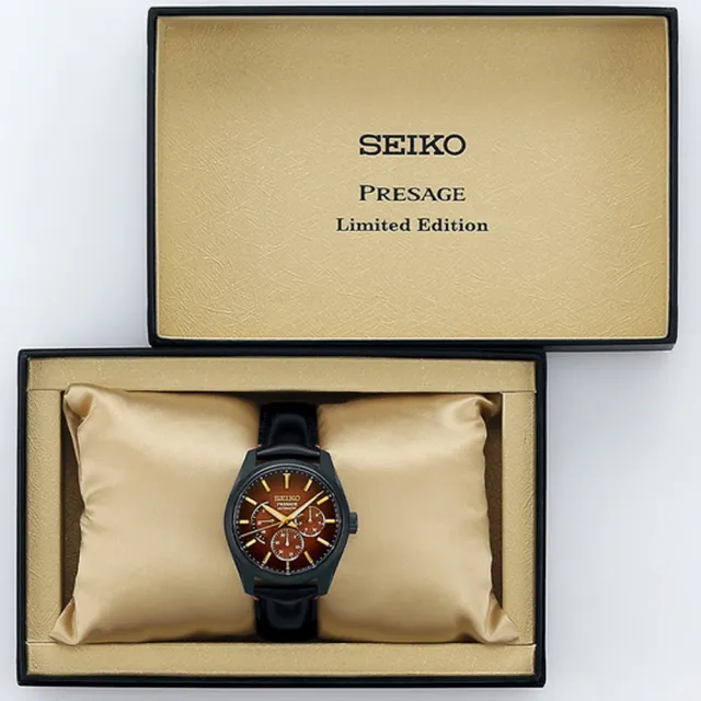 【SEIKO 精工】Presage 調酒師 歌舞伎限量款 馬臀皮機械錶-40.2mm(SPB329J1/6R21-01J0R)