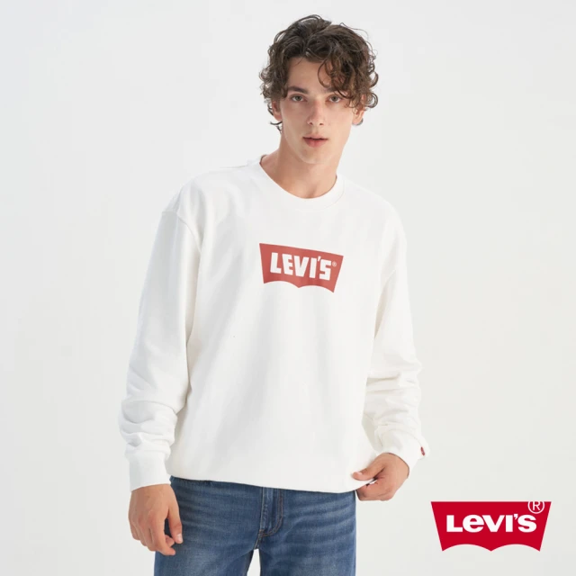 LEVIS 官方旗艦 男款 寬鬆版大學T 經典LOGO TEE 男生長袖 人氣新品 0018N-0000