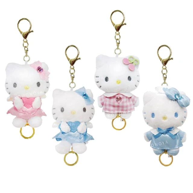 小禮堂 Sanrio 三麗鷗 Hello Kitty 絨毛玩偶易拉扣鑰匙圈 - 90”s系列(平輸品)