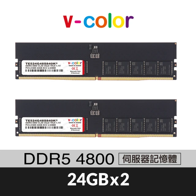 v-color DDR5 ECC DIMM 4800 48GB kit 24GBx2(伺服器記憶體)