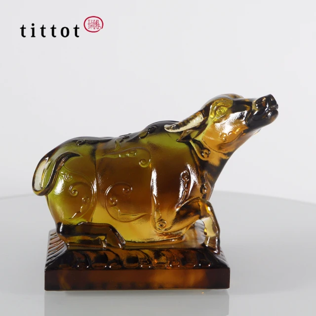 tittot 琉園 登高展望-擺飾(牛/琉園十二肖飲水思源系列/迎賓/禮品/典藏/水晶/琉璃/祝福)