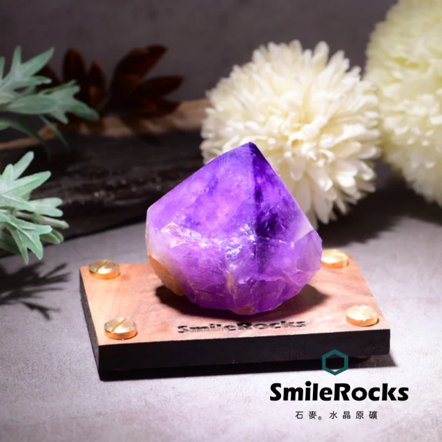 SmileRocks 石麥 石麥水晶原礦 紫水晶柱頭原礦No.621361026(SmilePad 6X9底板)