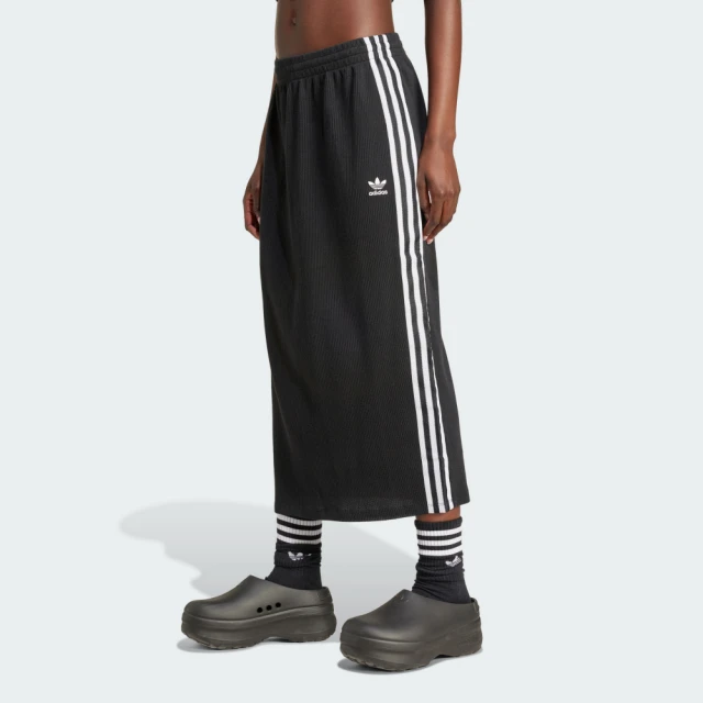 adidas 愛迪達 長裙 女款 運動裙 三葉草 亞規 KNITTED SKIRT 黑 IY7279