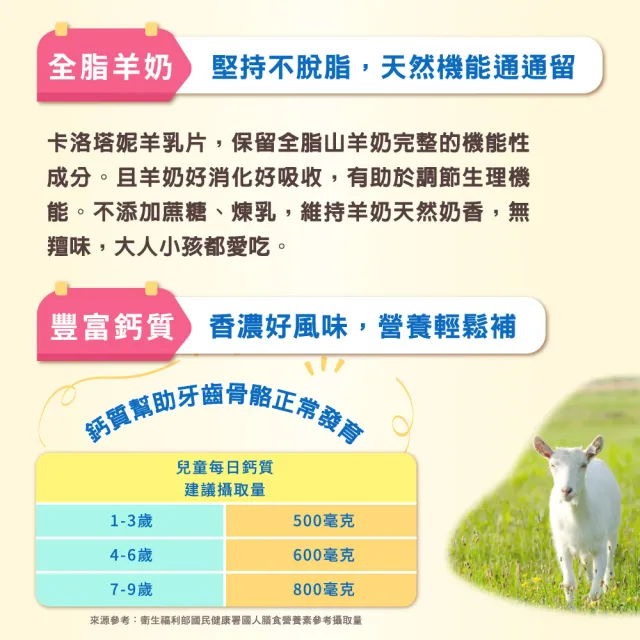 【Karihome 卡洛塔妮】寶寶羊乳片100粒X4罐(健康零食/益生菌/副食品/鈣片/高鈣)
