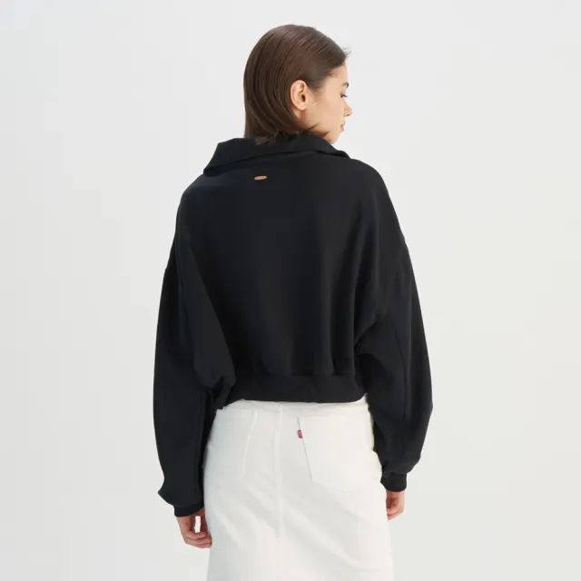 【LEVIS】女款 短版長T 長袖上衣 1/4 拉鍊 熱賣單品 0015T-0000