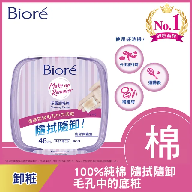 【Biore 蜜妮】深層卸妝棉_盒裝46片