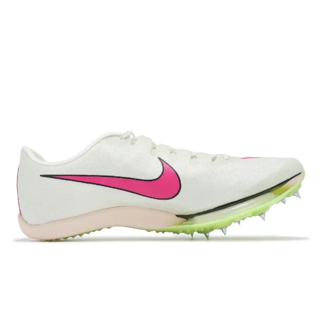 【NIKE 耐吉】田徑釘鞋 Air Zoom Maxfly 男鞋 女鞋 米白 粉紅 螢光黃 氣墊 碳板 可拆釘(DH5359-100)