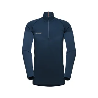 【Mammut 長毛象】Trift Half Zip Longsleeve 羊毛混紡立領半拉鍊長袖排汗衣 海洋藍 男款 #1016-01050