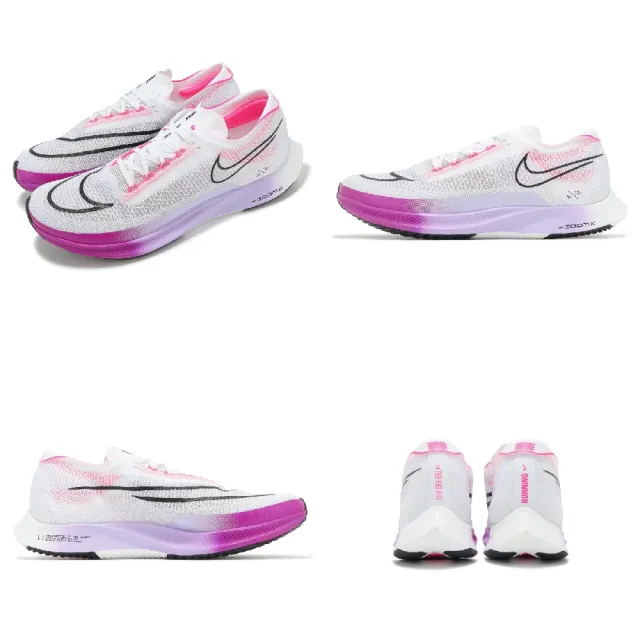 NIKE 耐吉】競速跑鞋ZoomX Streakfly 男鞋紫白輕量針織回彈馬拉松鞋