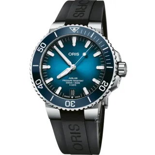 【ORIS 豪利時】Aquis Calibre 400 五日鍊日期潛水錶-膠帶(0140077634135-0742474EB)