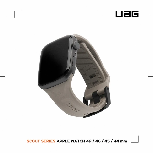 UAG Apple Watch 42/44/45/46/49mm 潮流矽膠錶帶-鈦灰(手錶帶)