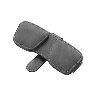 【Sunday Life】車用遮陽板雙磁吸眼鏡夾/名片夾/票卡夾(兩色可選)