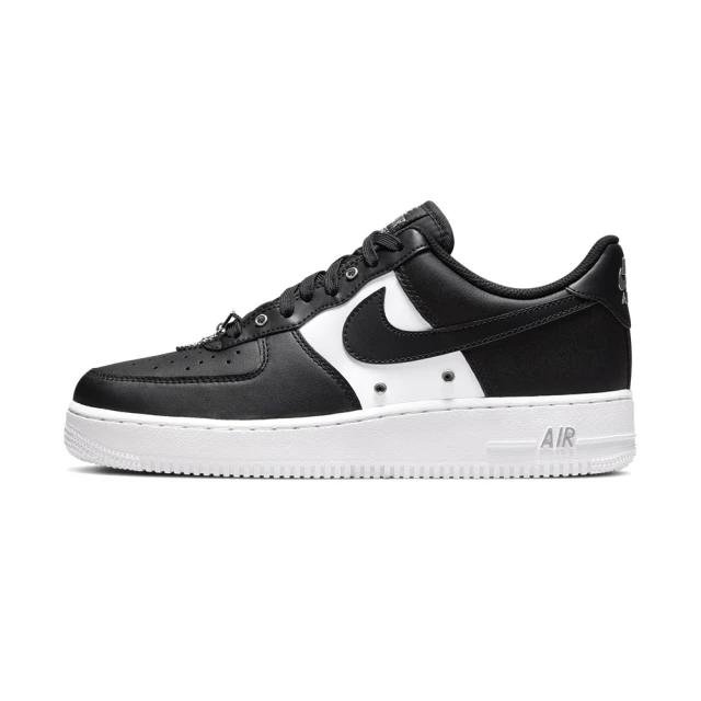 NIKE 耐吉 Air Force 1”07 PRM 男鞋 黑白色 熊貓 AF1 銀扣 鍊條 休閒鞋 DA8571-001