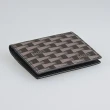 【BALLY】BALLY Pennant內裡燙銀LOGO帆布牛皮三角旗圖案9卡開口式對折卡夾(男款/黑x多色)