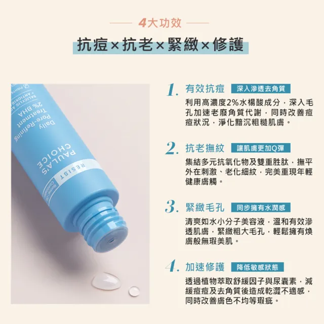 即期品【寶拉珍選】抗老化2%水楊酸緊緻毛孔精露88ml 共2入組